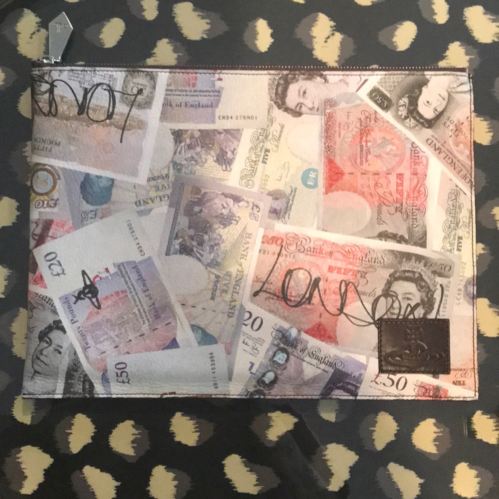 Vivienne Westwood money-printed zipper pouch